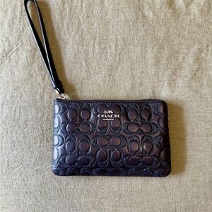 Coach Black Wristlet with Signature Pattern